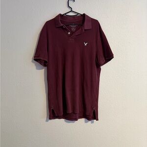 American Eagle Outfitters Deep Red Polo Shirt